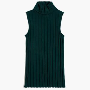 NWT J Crew Cowl Neck BLACK Ribbed Sweater Tank